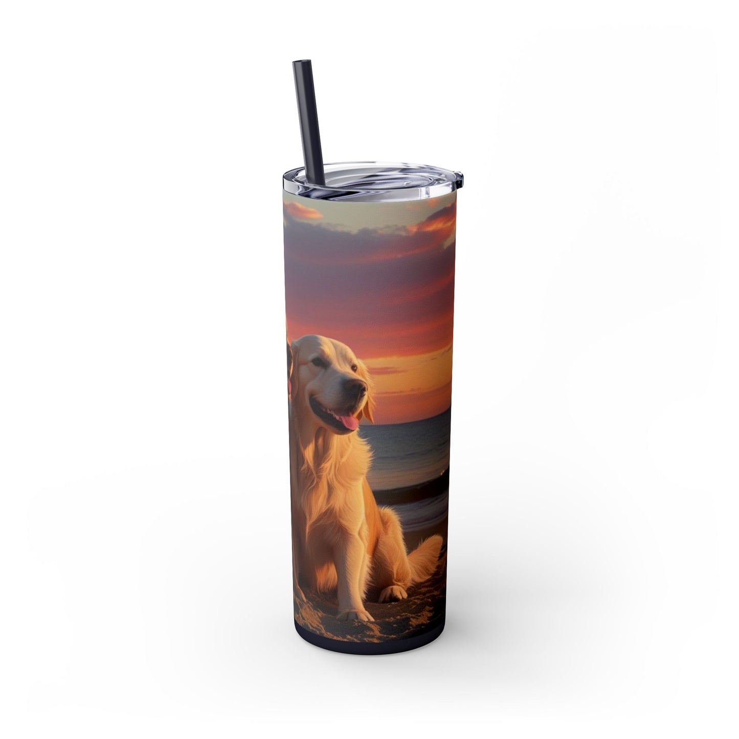 Golden Retriever Love Skinny Tumbler with Straw, 20oz