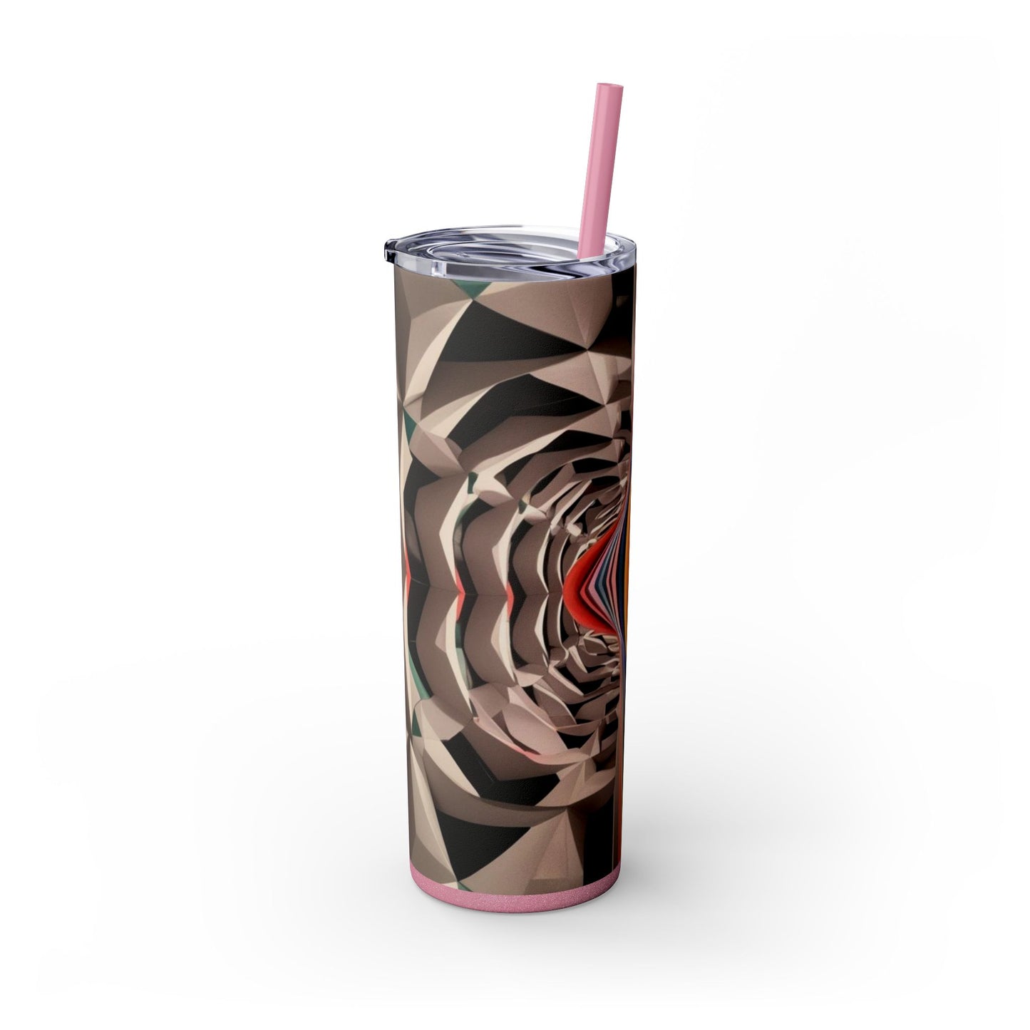 Optical Illusion Skinny Tumbler with Straw, 20oz