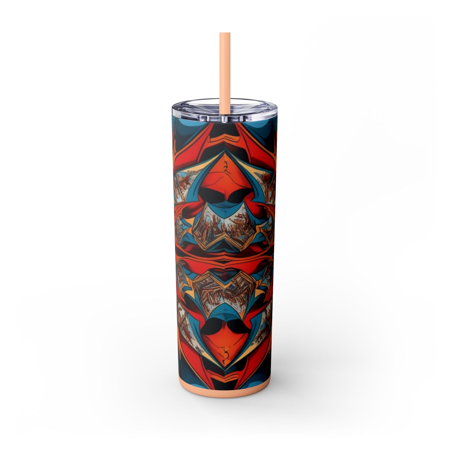 Optical Illusion Skinny Tumbler with Straw, 20oz