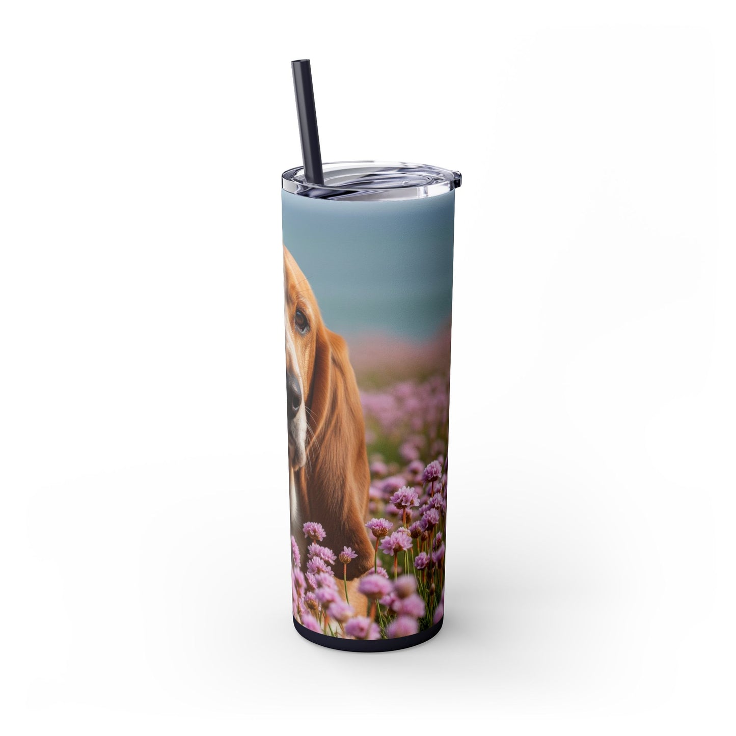 Basset Fauve de Bretagne Skinny Tumbler with Straw, 20oz