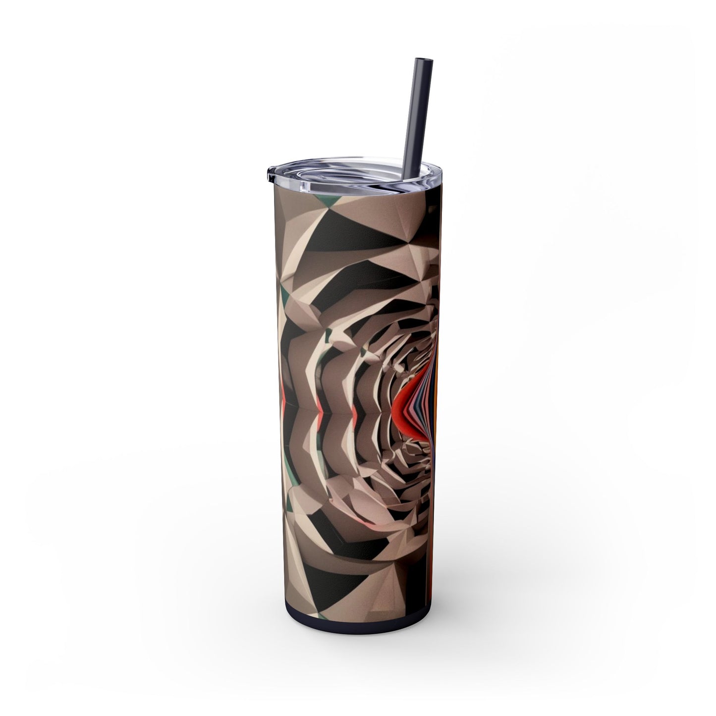 Optical Illusion Skinny Tumbler with Straw, 20oz