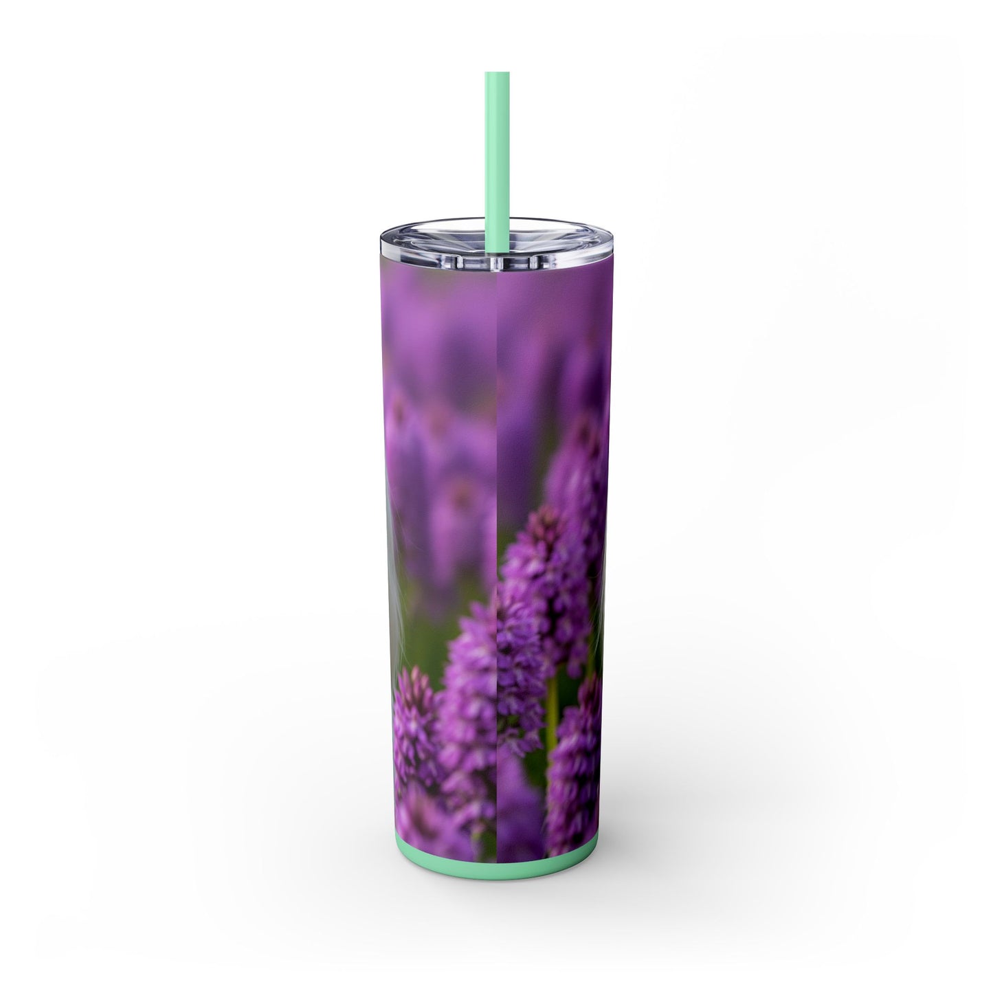 Maltese Skinny Tumbler with Straw, 20oz