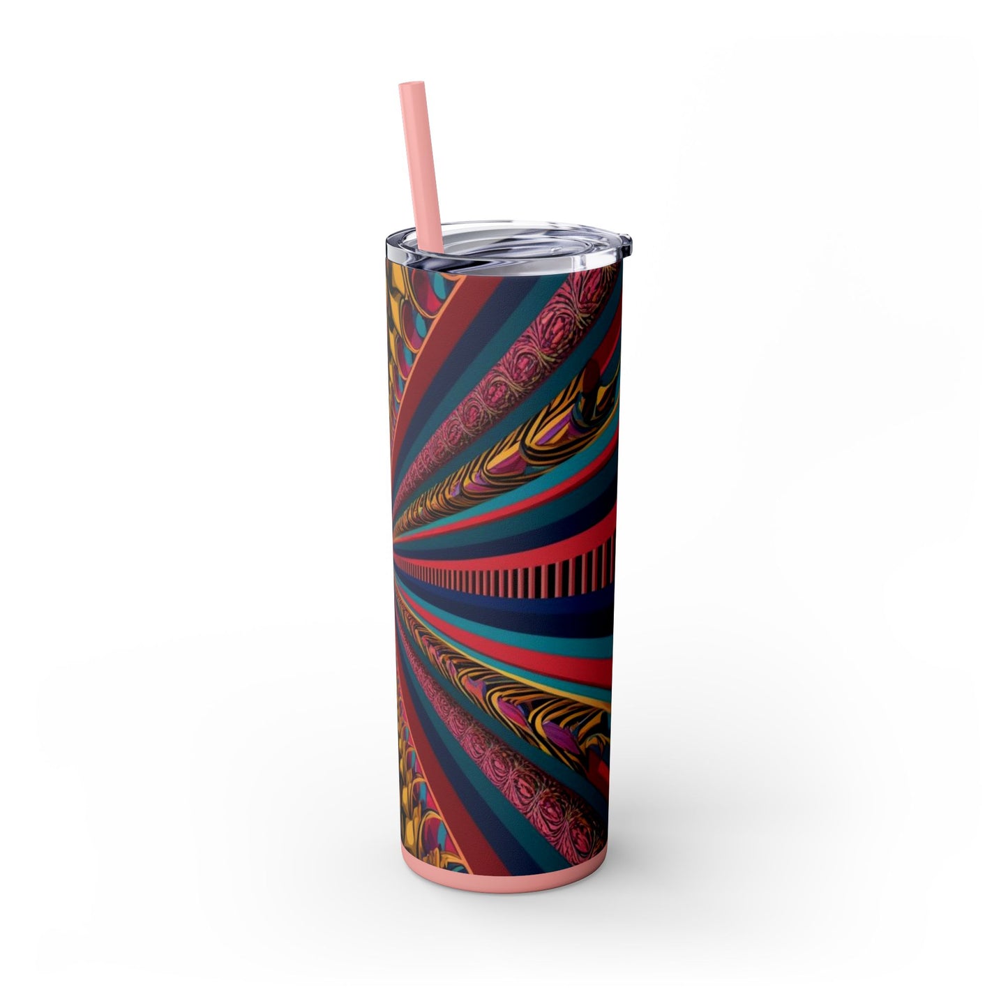 Optical Illusion Skinny Tumbler with Straw, 20oz