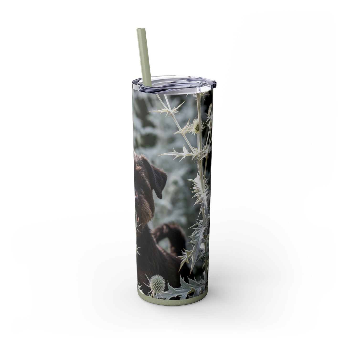 Affenpinscher Skinny Tumbler with Straw, 20oz