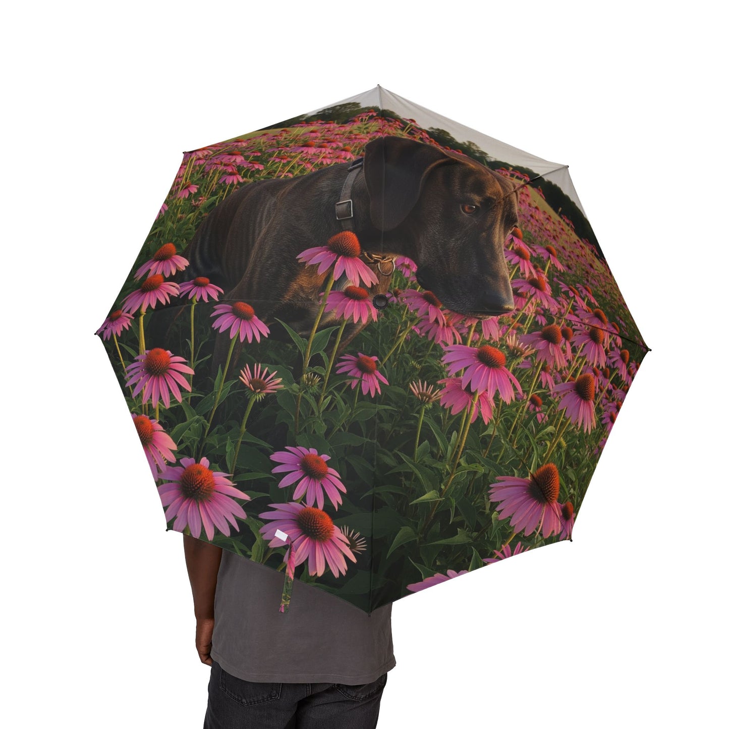Treeing Tennessee Brindle Semi-Automatic Foldable Umbrella