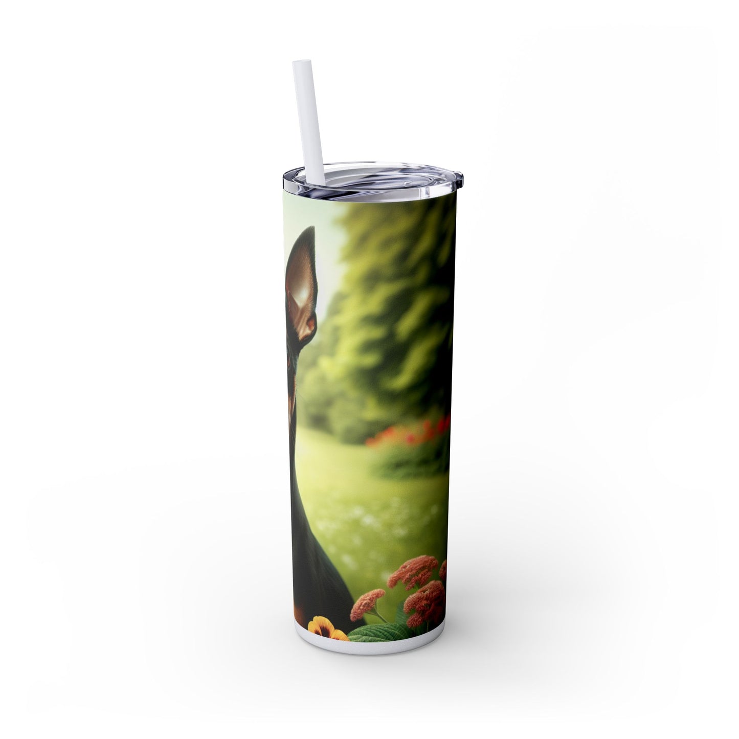 Manchester Terrier Skinny Tumbler with Straw, 20oz