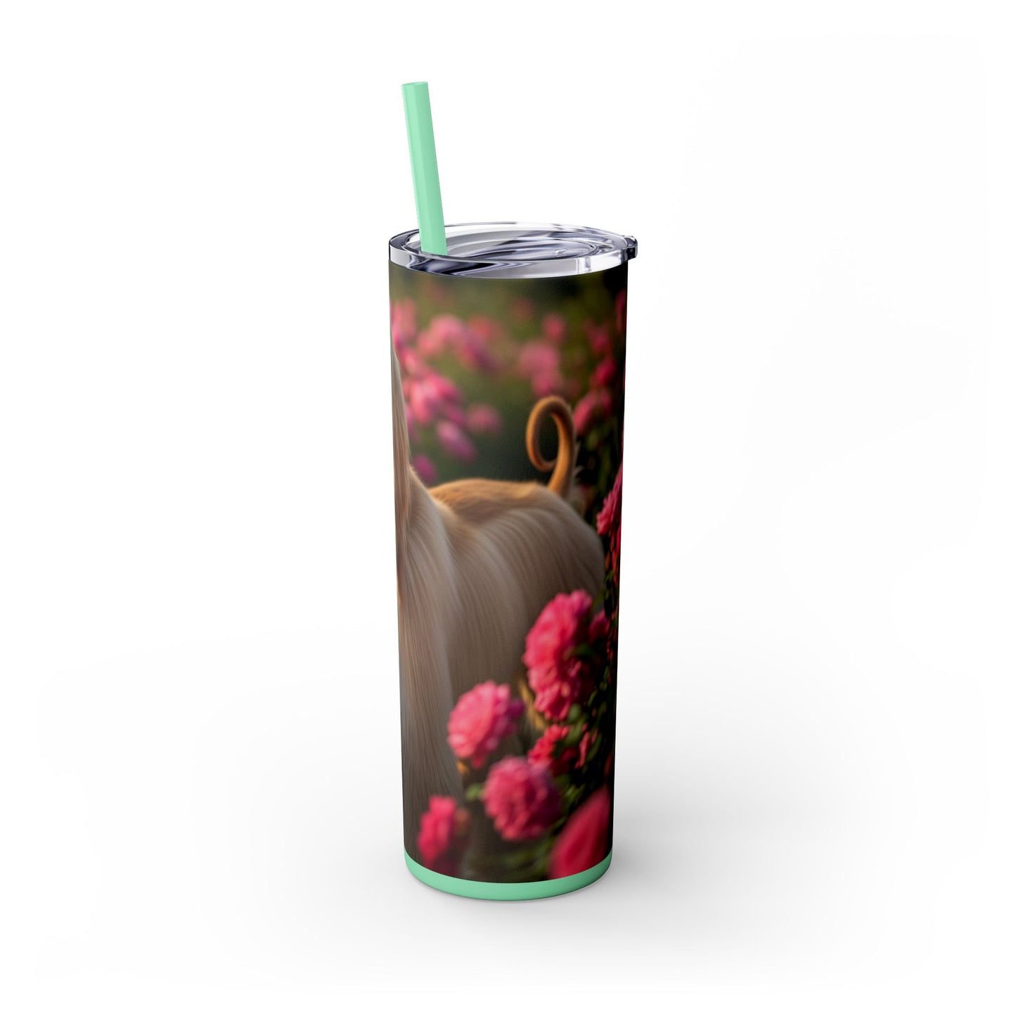 Afghan Hound Skinny Tumbler with Straw, 20oz