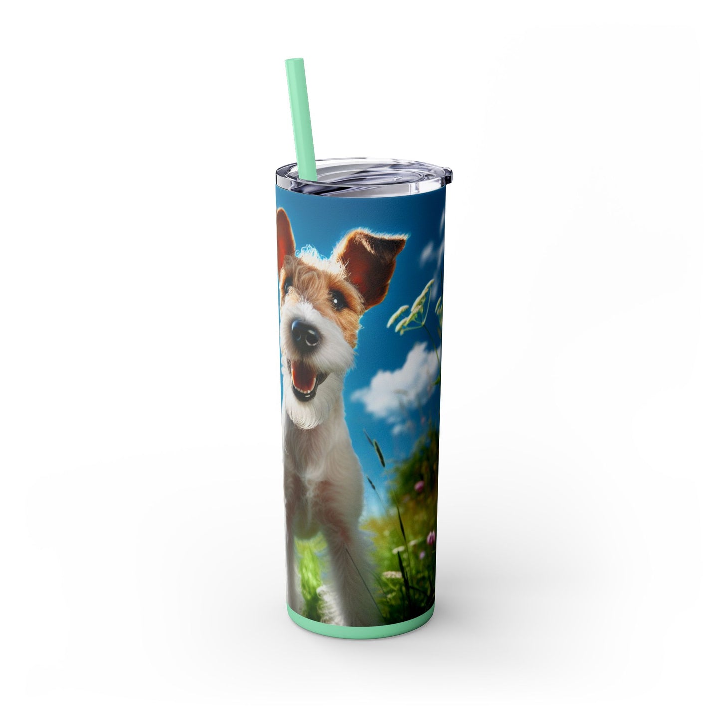 Fox Terrier Tumbler with Straw, 20oz