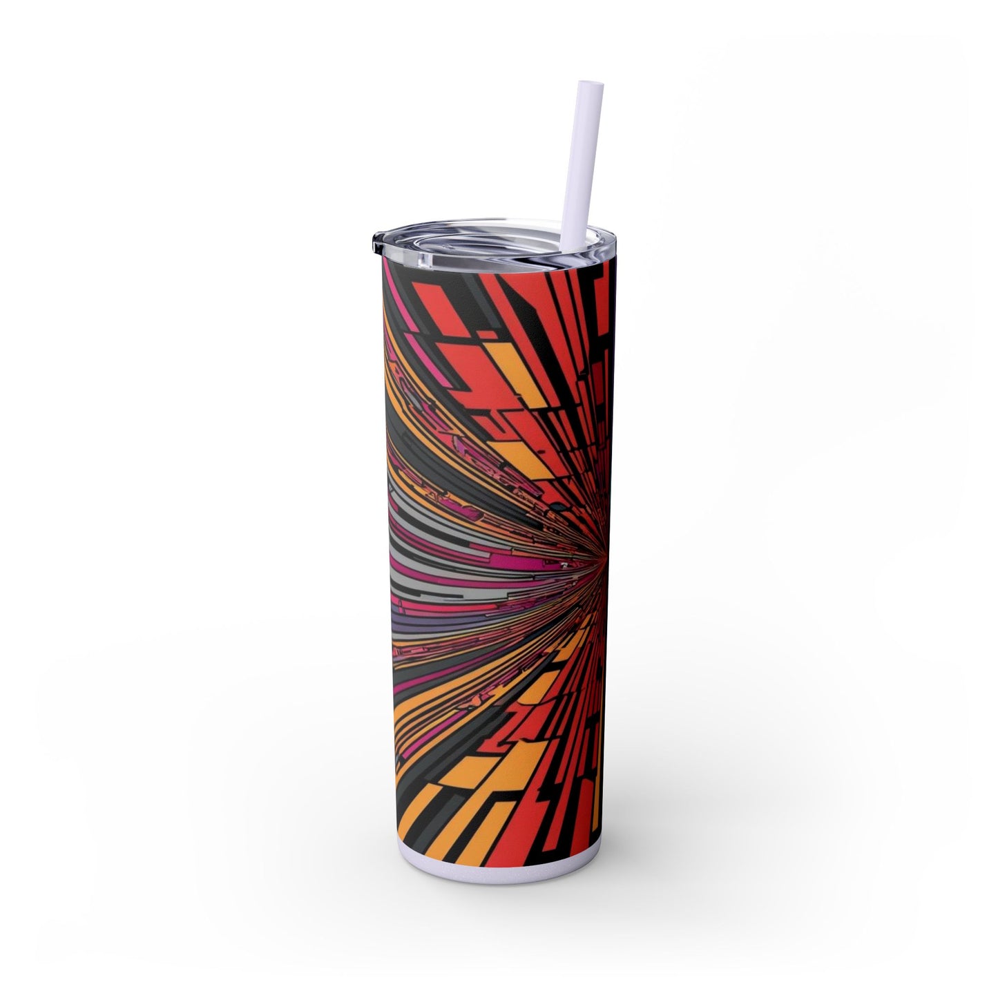Optical Illusion Skinny Tumbler with Straw, 20oz