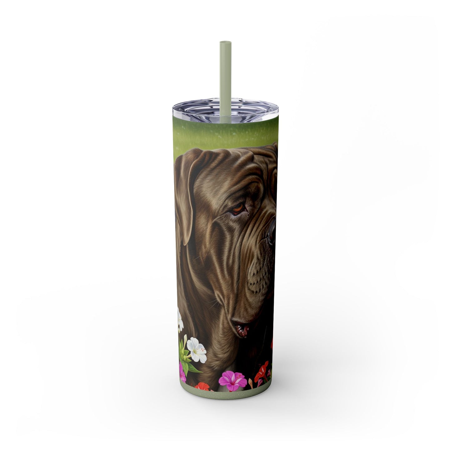 Neapolitan Mastiff Tumbler with Straw, 20oz