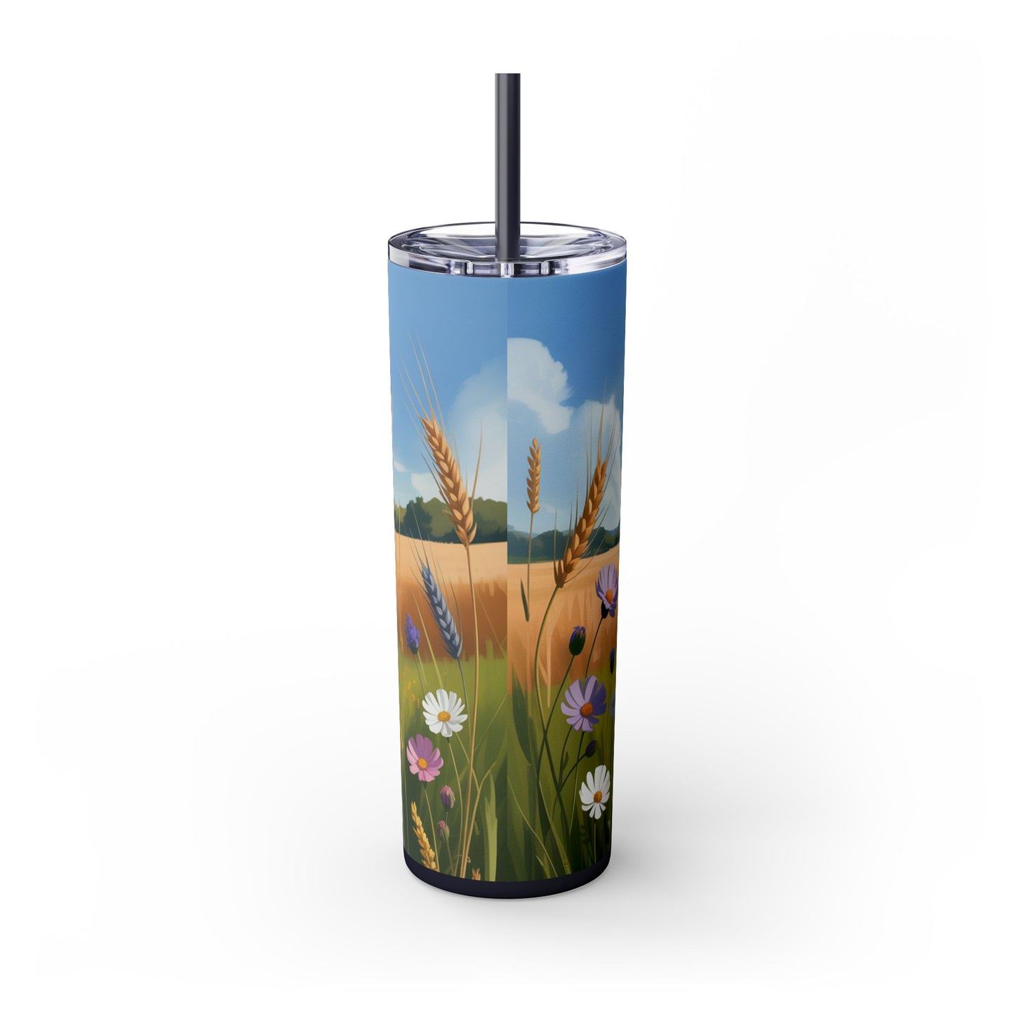 Catahoula Leopard Dog Skinny Tumbler with Straw, 20oz