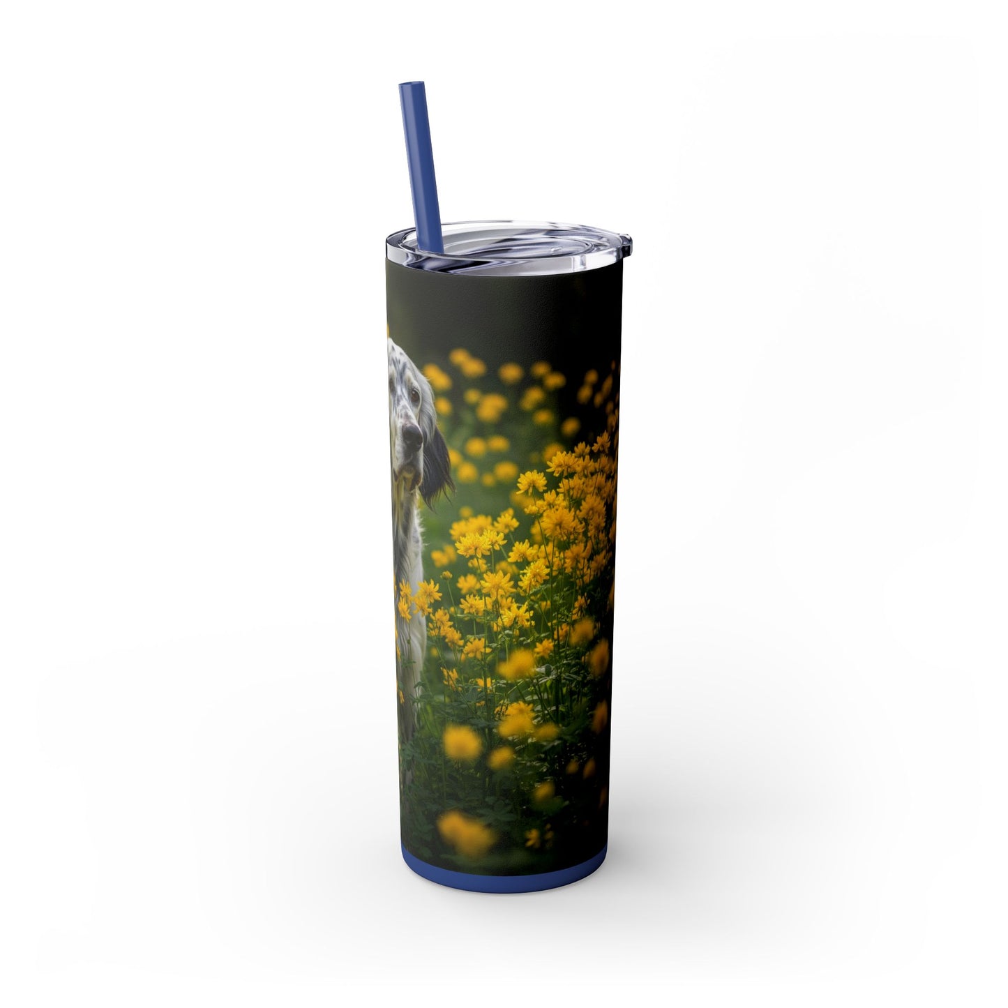 English Setter Skinny Tumbler with Straw, 20oz