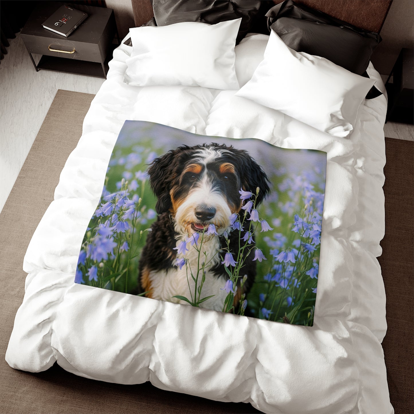 Bernedoodle Sweatshirt Blanket