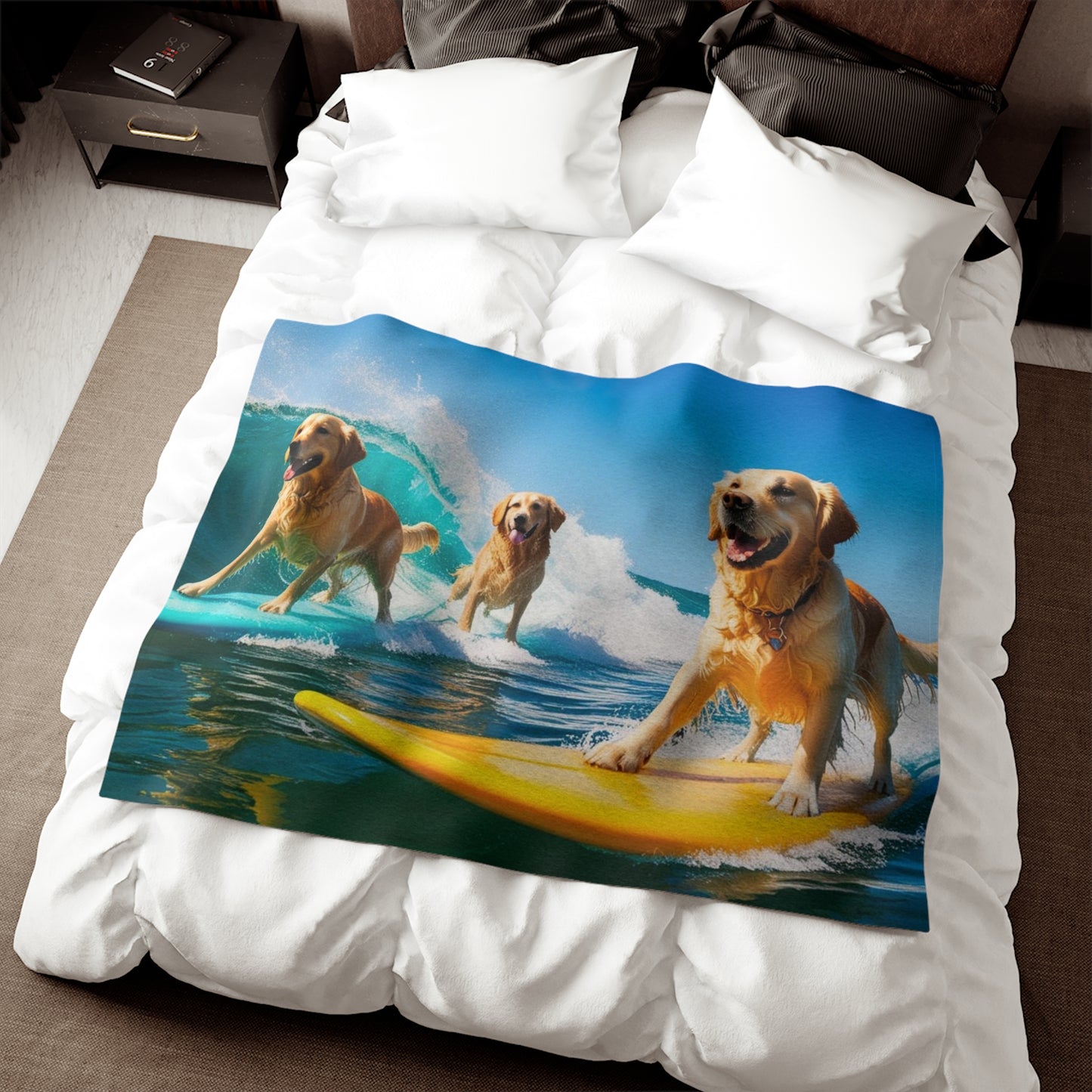 Surf Dogs Sweatshirt Blanket