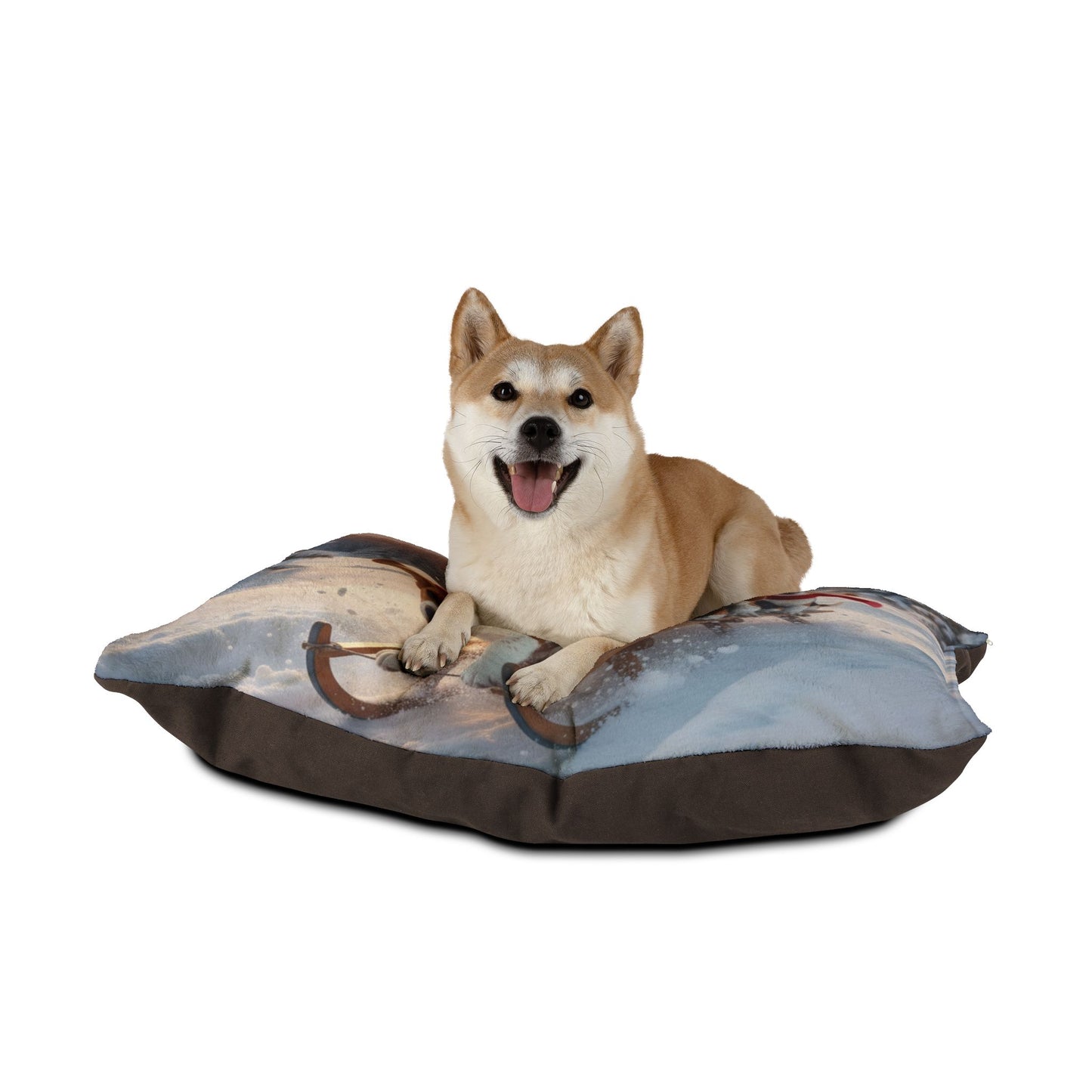 Holiday Sledding Beagle Pet Bed
