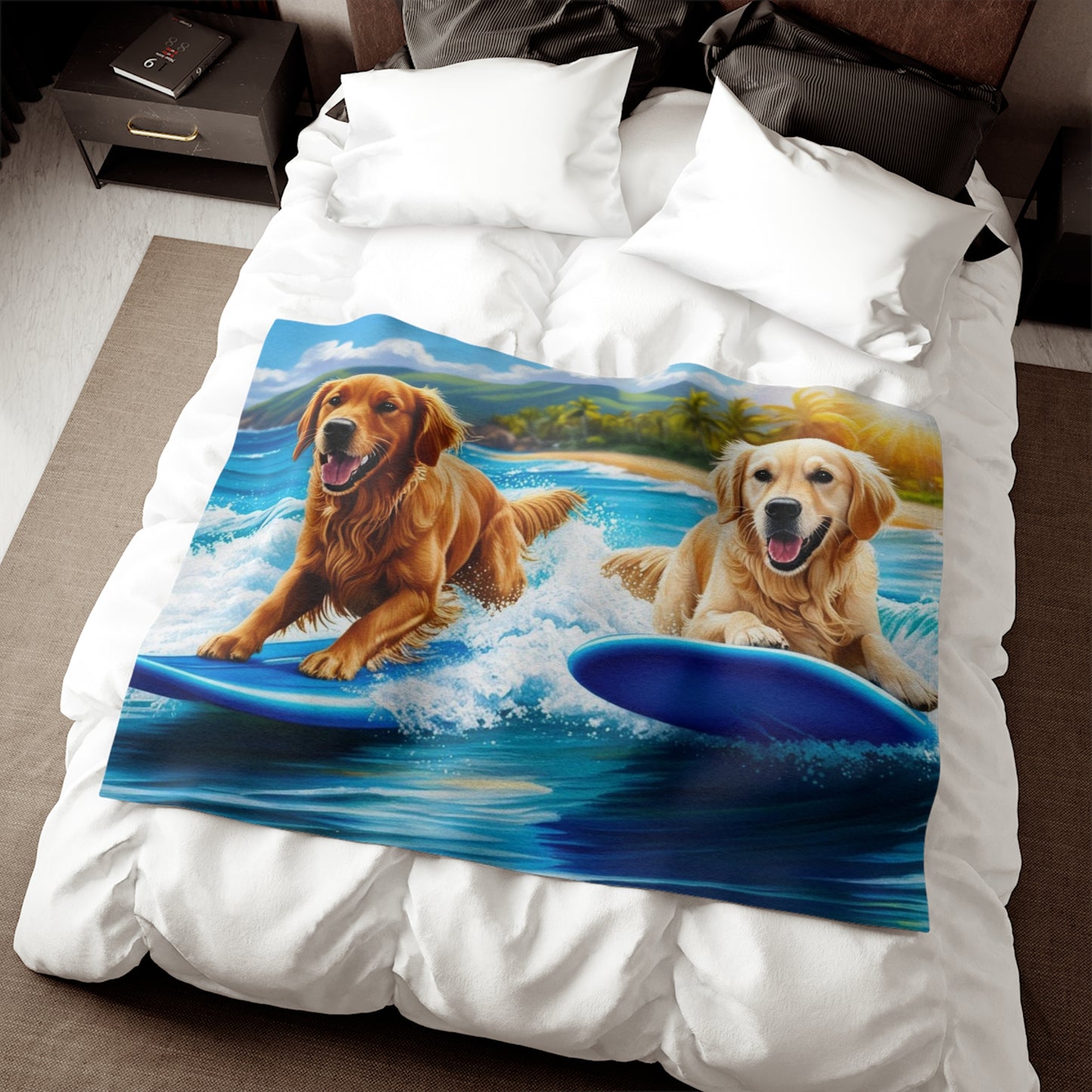 Surf Dogs Sweatshirt Blanket