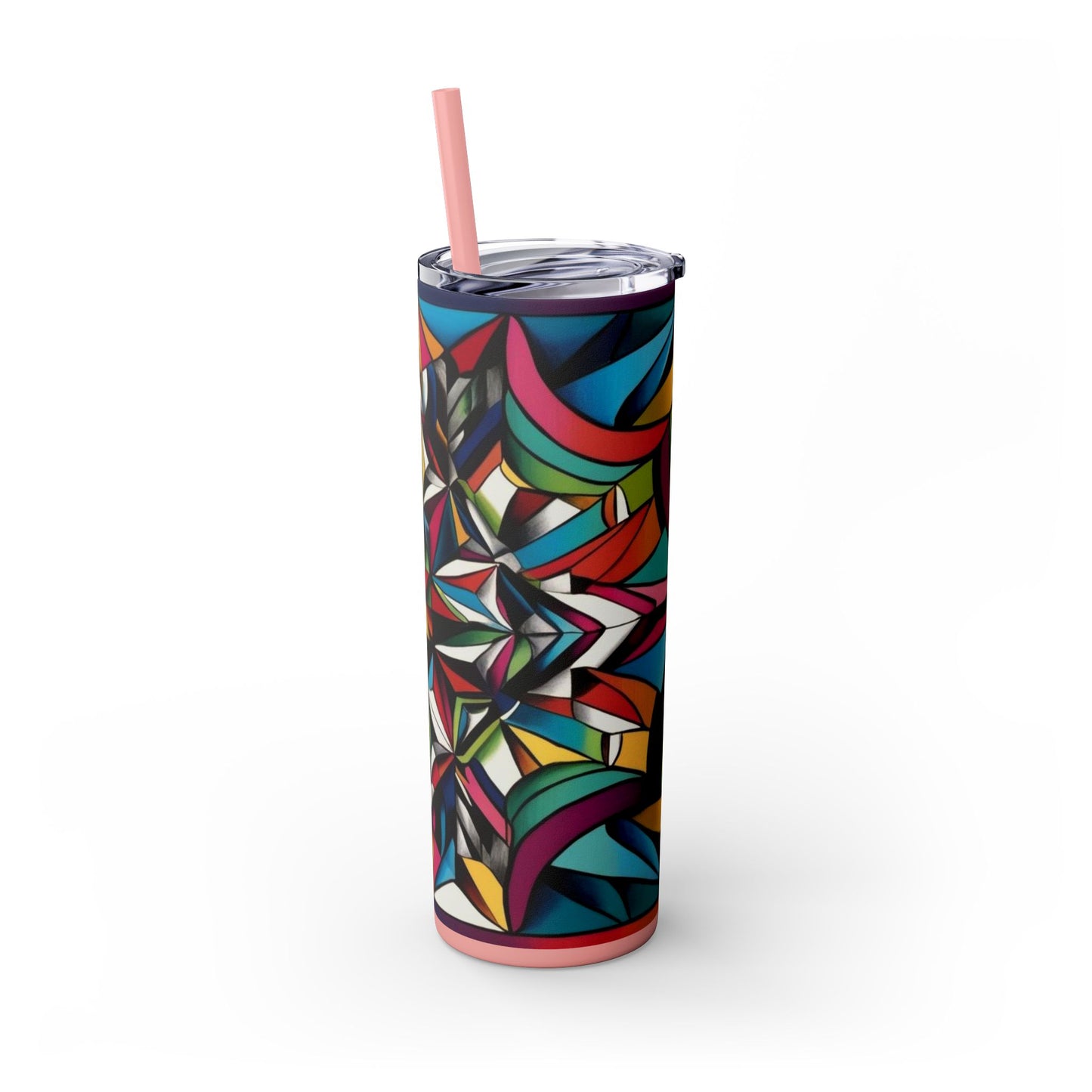Optical Illusion Skinny Tumbler with Straw, 20oz