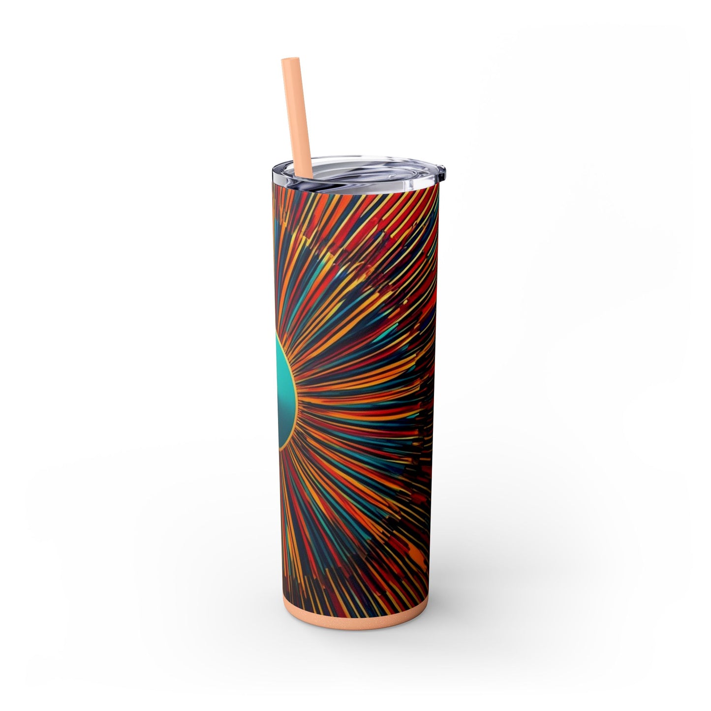 Optical Illusion Skinny Tumbler with Straw, 20oz