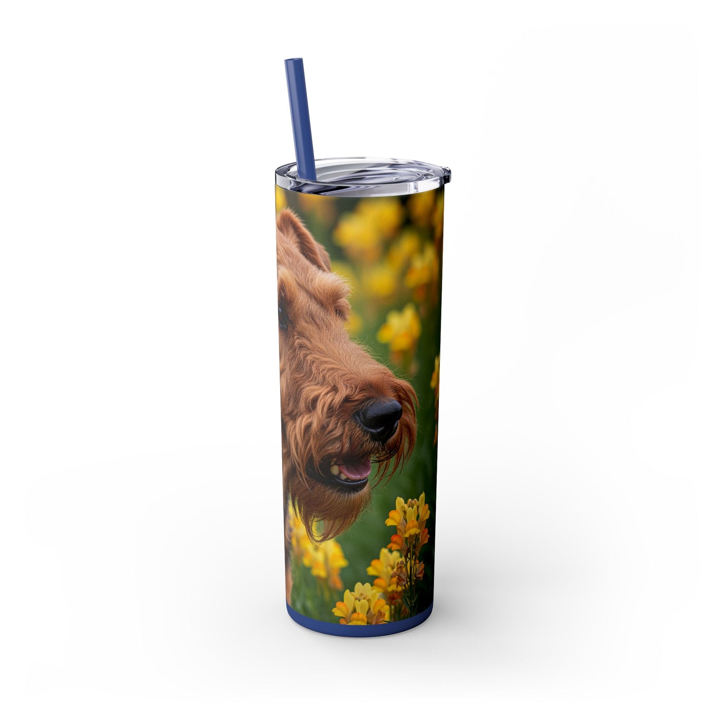 Welsh Terrier Skinny Tumbler with Straw, 20oz