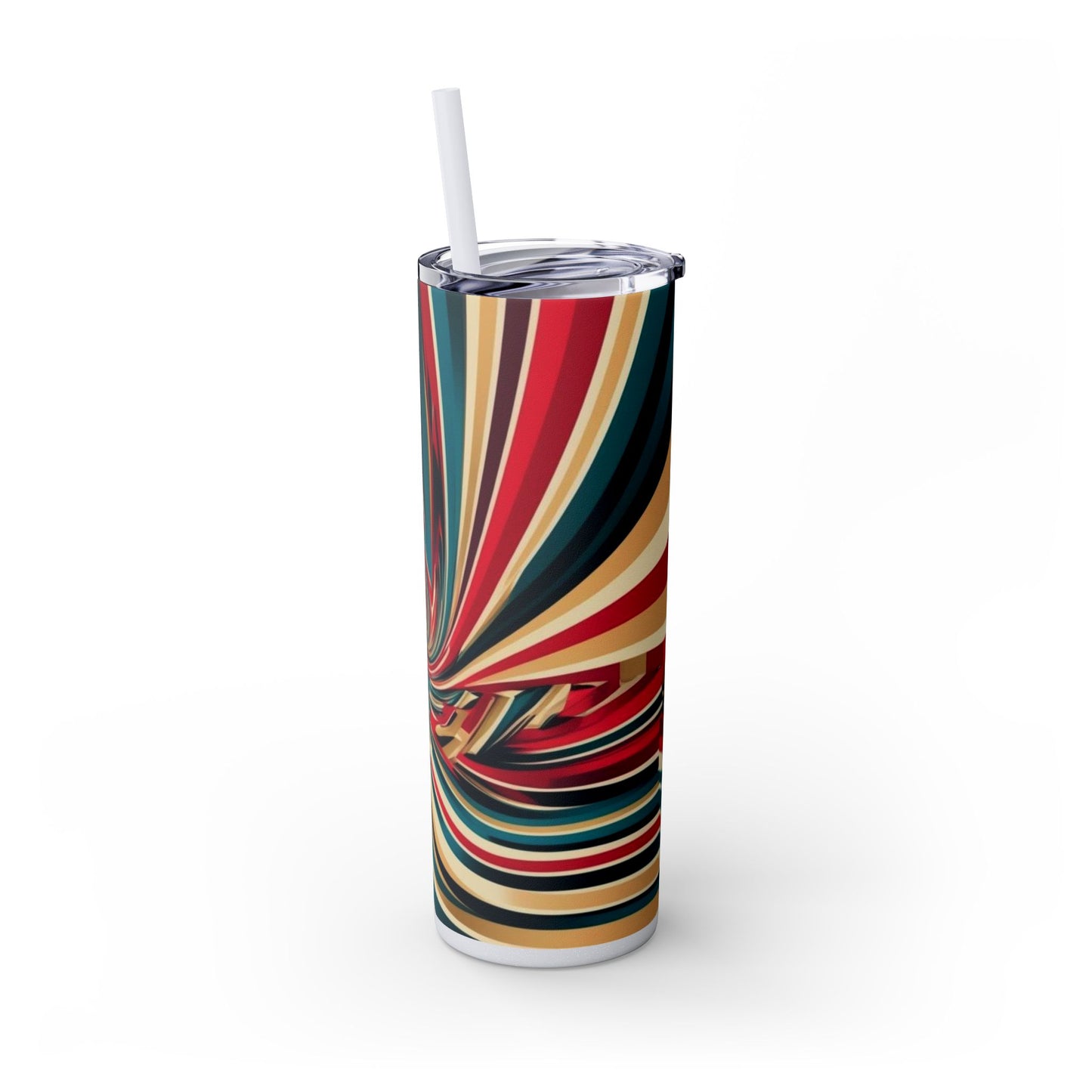 Optical Illusion Skinny Tumbler with Straw, 20oz