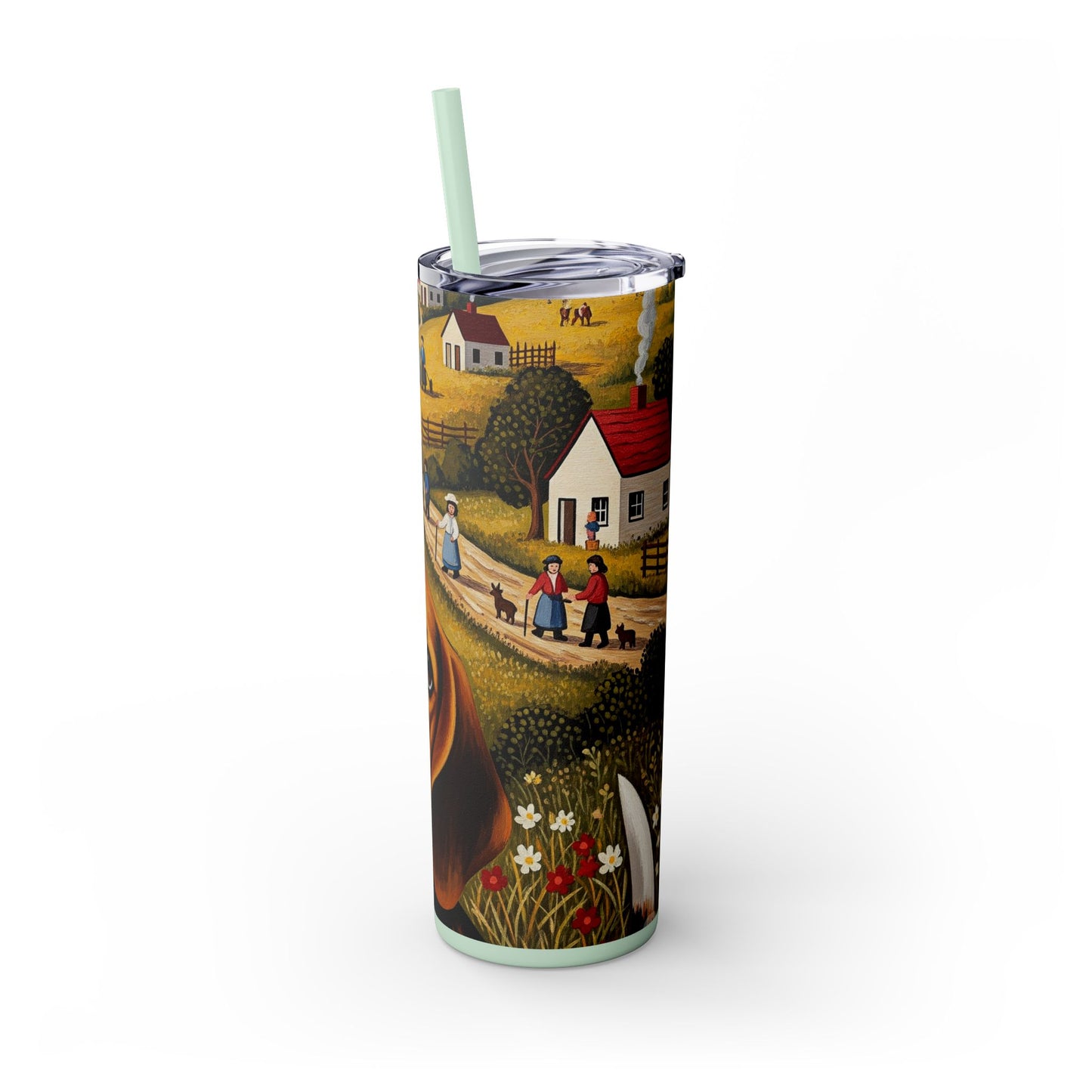 Beagle Skinny Tumbler with Straw, 20oz