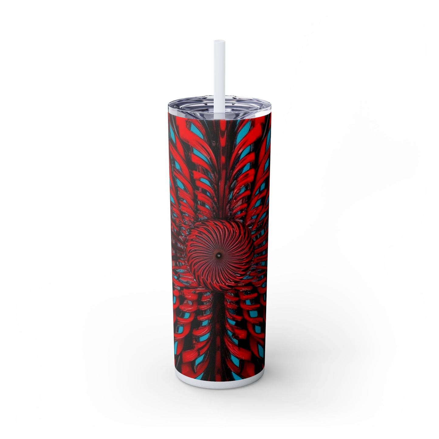 Optical Illusion Skinny Tumbler with Straw, 20oz
