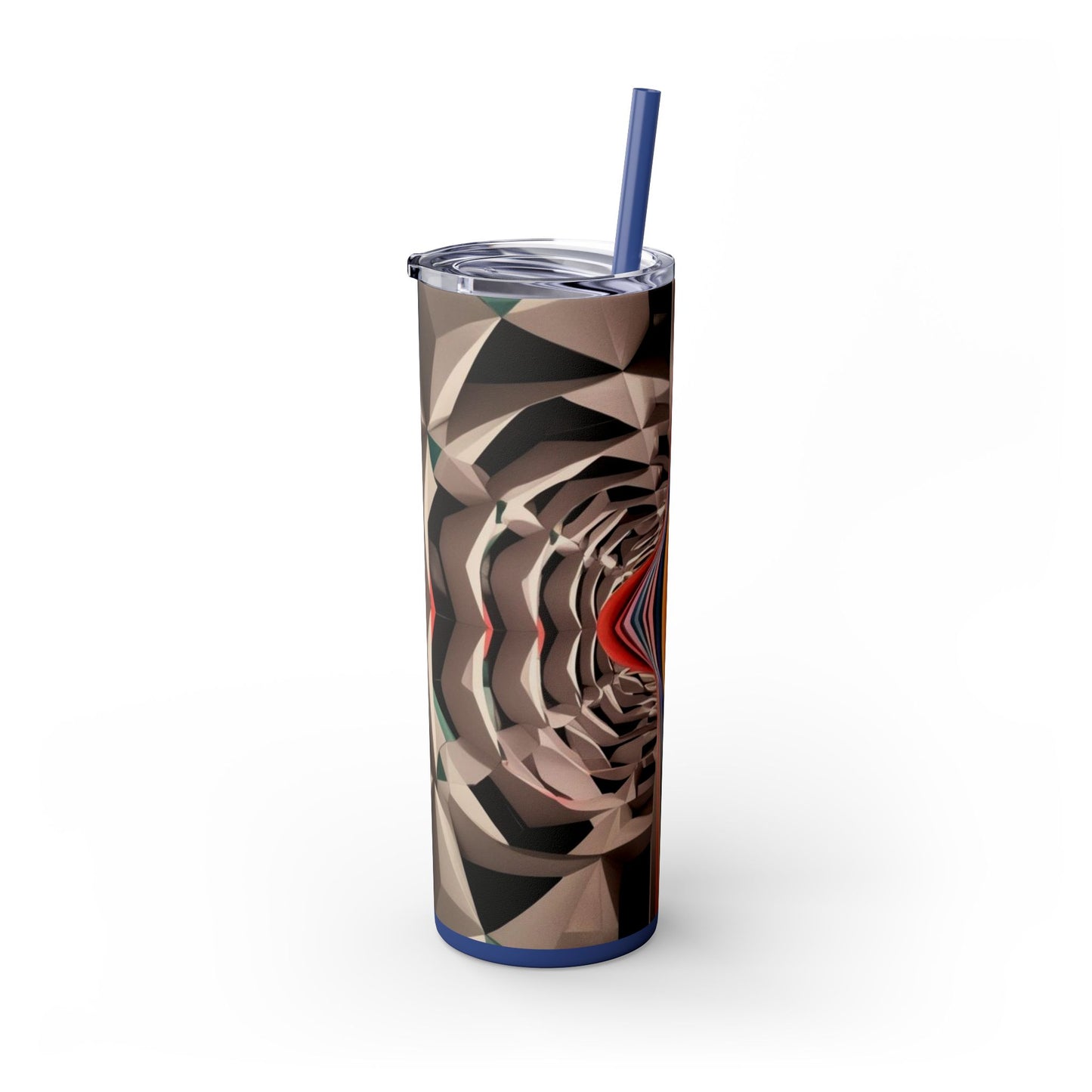 Optical Illusion Skinny Tumbler with Straw, 20oz
