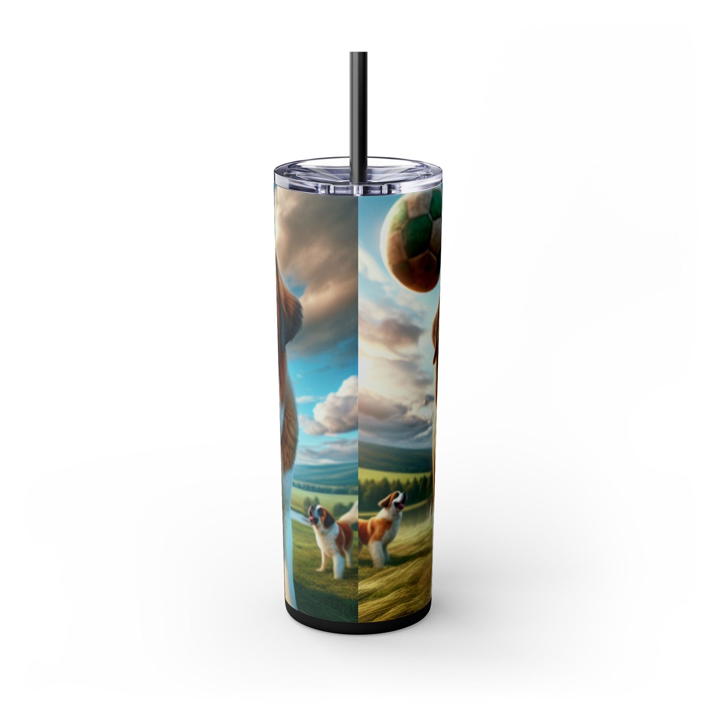 Saint Bernard Skinny Tumbler with Straw, 20oz