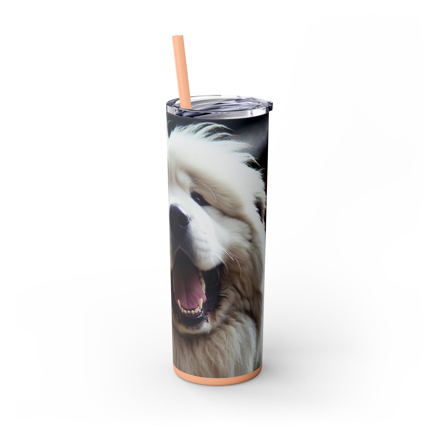 Tatra Shepherd Dog Skinny Tumbler with Straw, 20oz