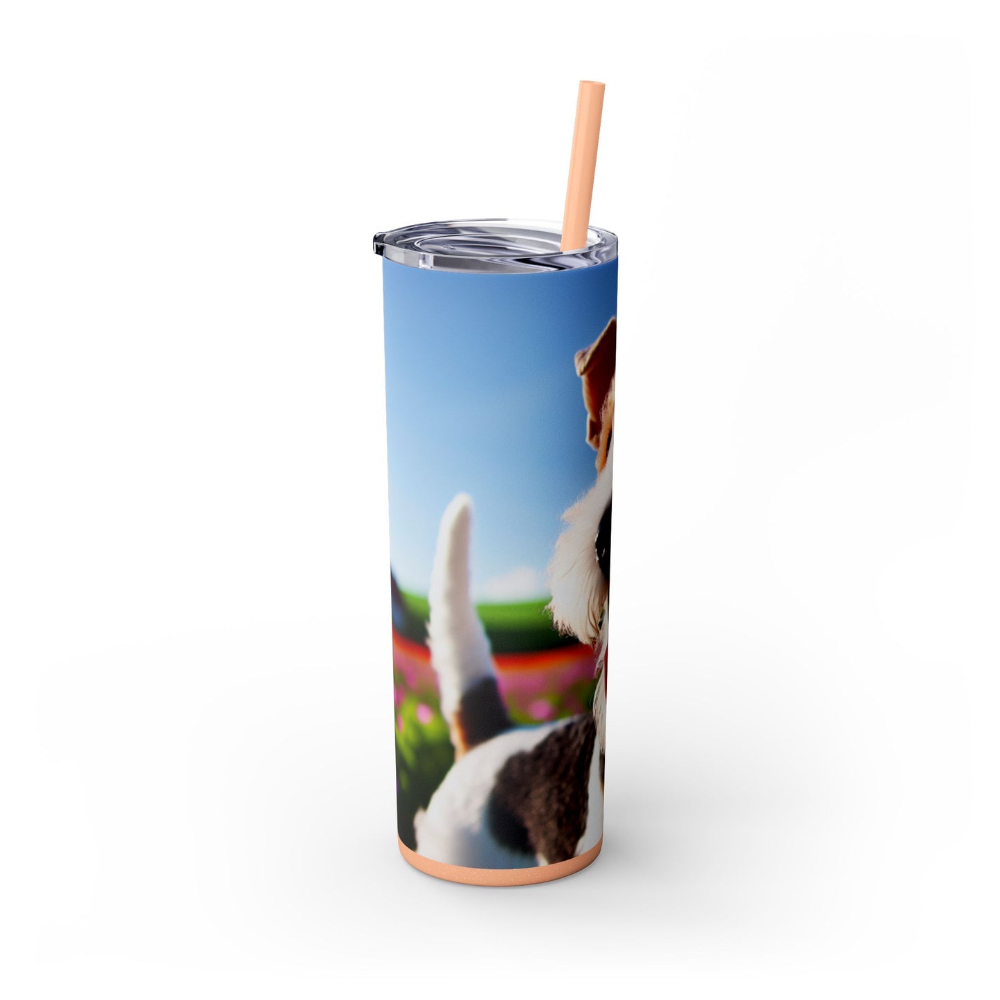Wire Fox Terrier Skinny Tumbler with Straw, 20oz
