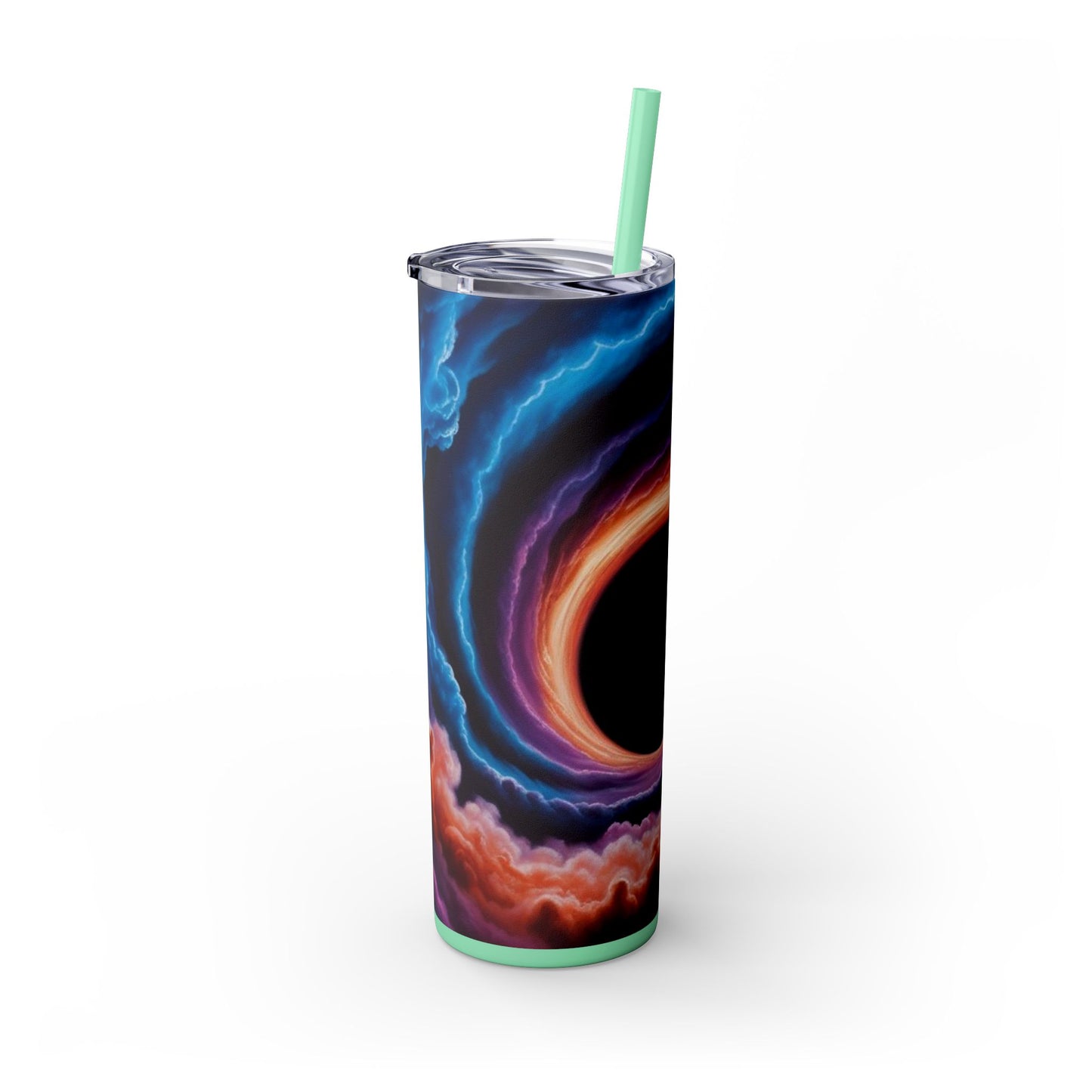 Optical Illusion Skinny Tumbler with Straw, 20oz