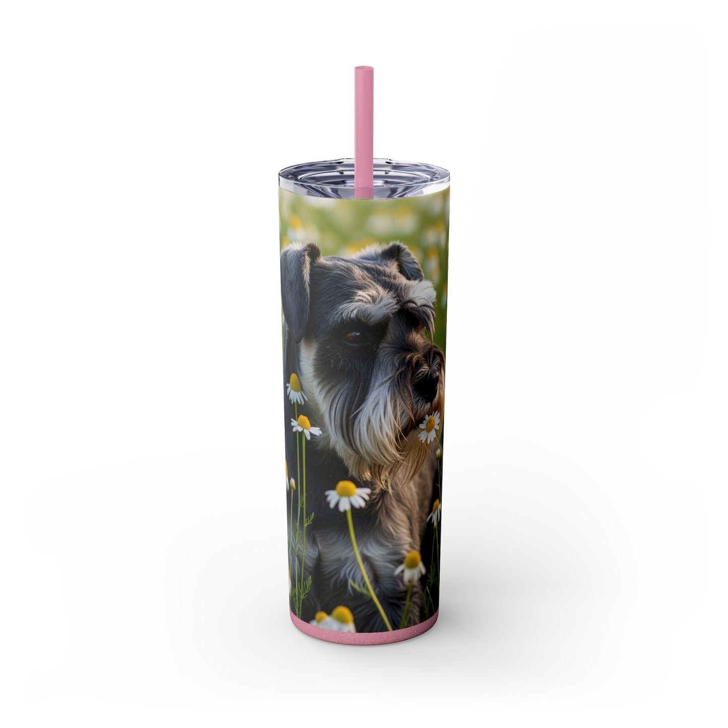 Miniature Schnauzer Skinny Tumbler with Straw, 20oz