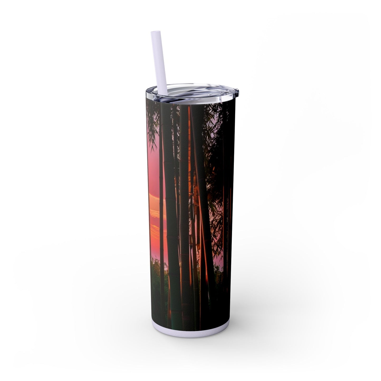Bamboo Forest Sunrise Skinny Tumbler with Straw, 20oz
