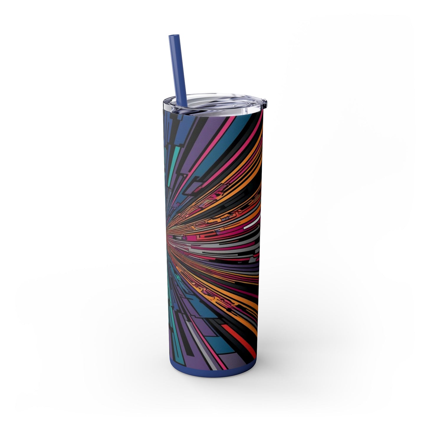 Optical Illusion Skinny Tumbler with Straw, 20oz