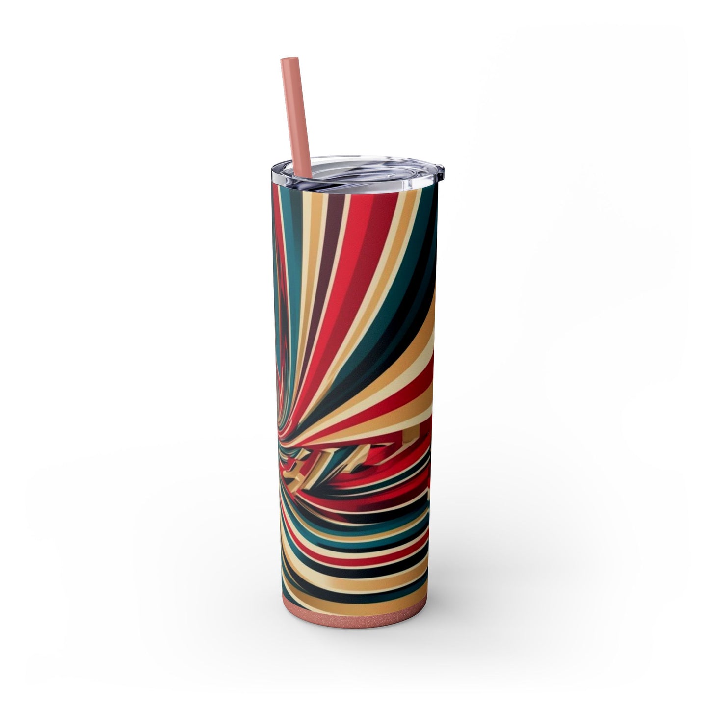 Optical Illusion Skinny Tumbler with Straw, 20oz