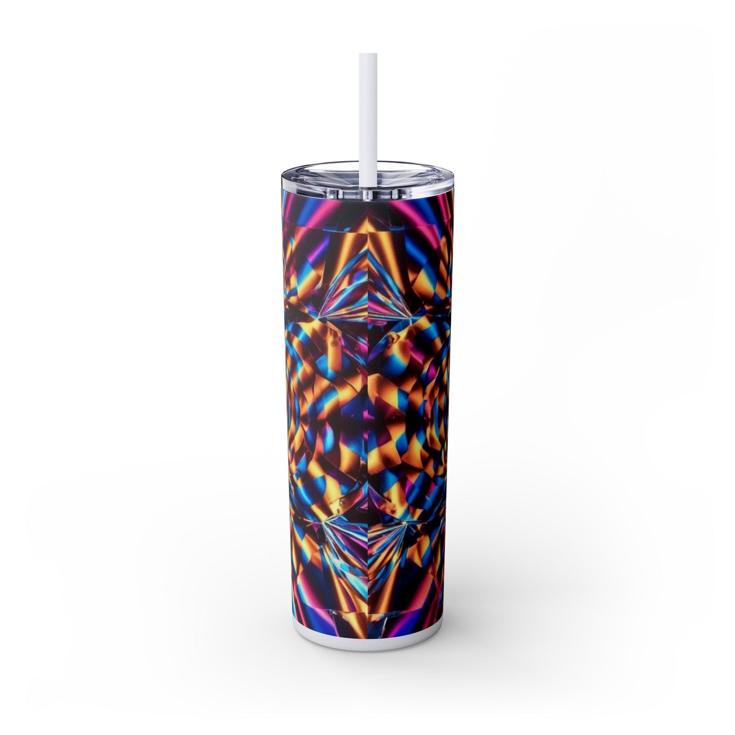 Optical Illusion Skinny Tumbler with Straw, 20oz