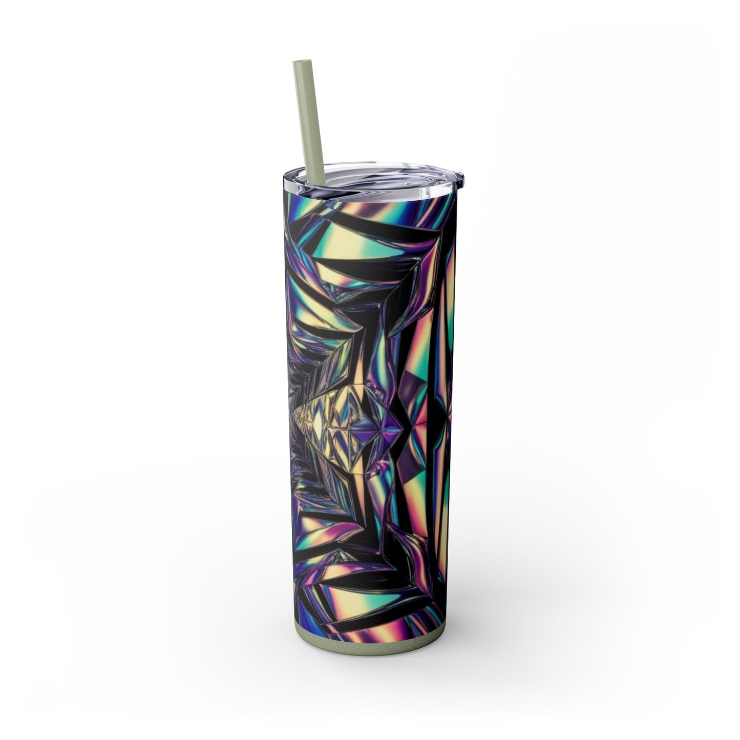 Optical Illusion Skinny Tumbler with Straw, 20oz
