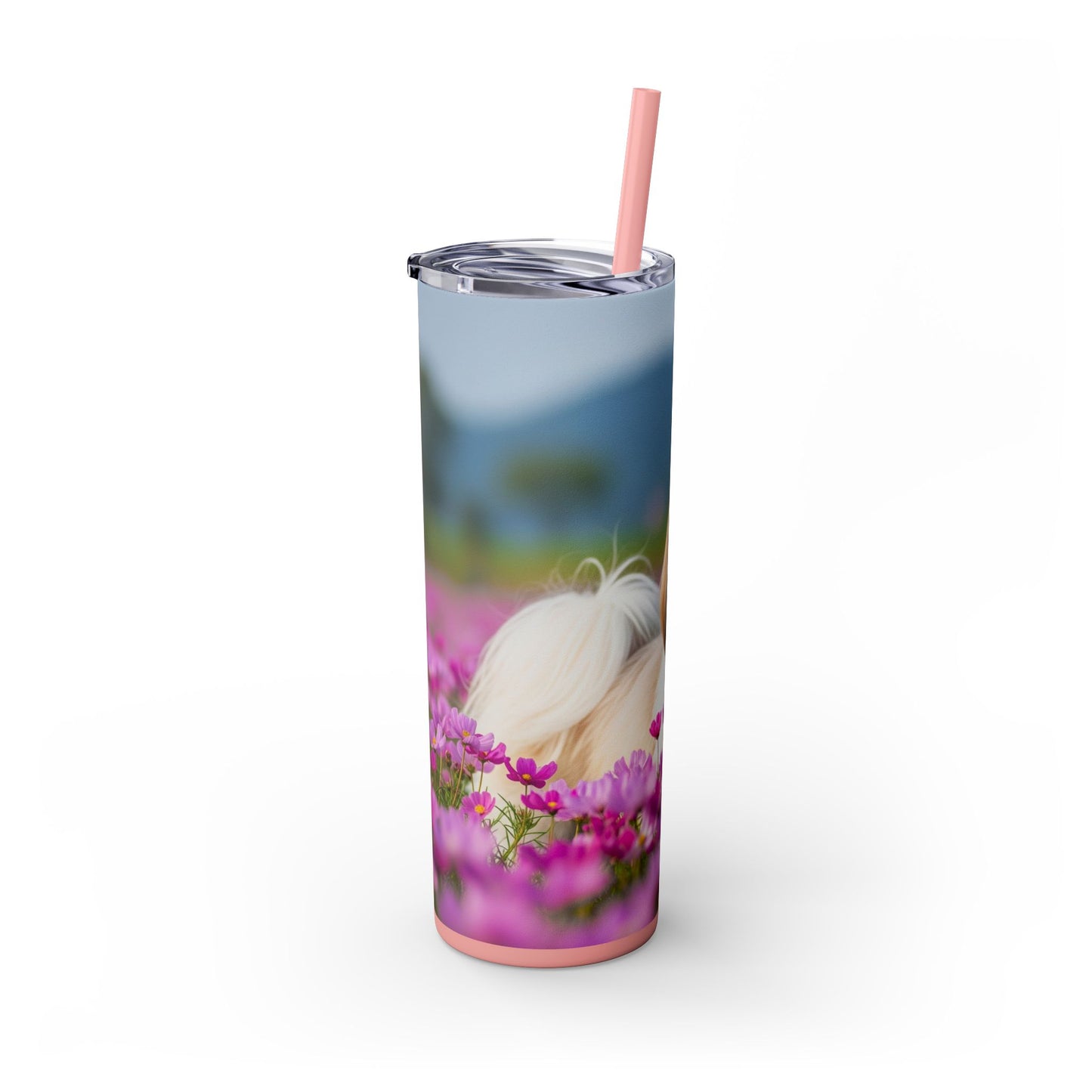 Shih Tzu Skinny Tumbler with Straw, 20oz