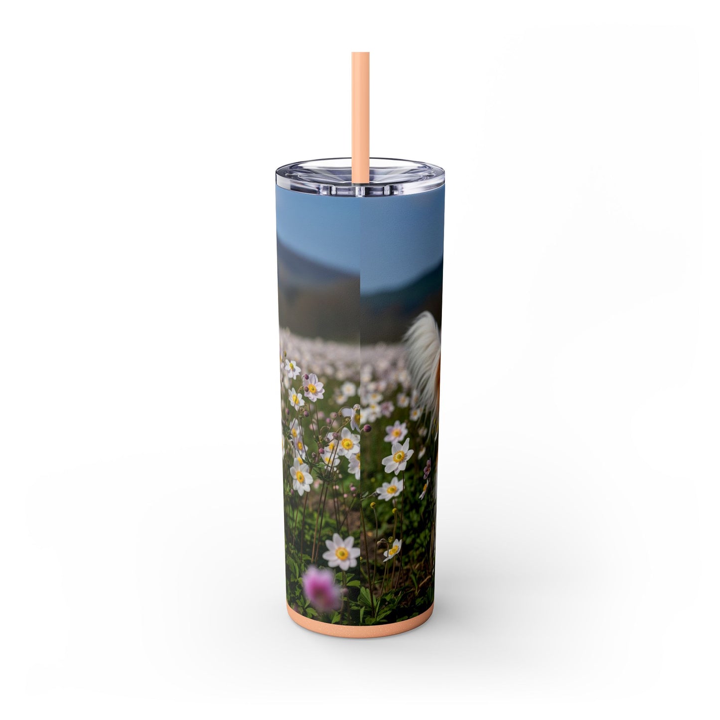 Nederlandse Kooikerhondje Skinny Tumbler with Straw, 20oz