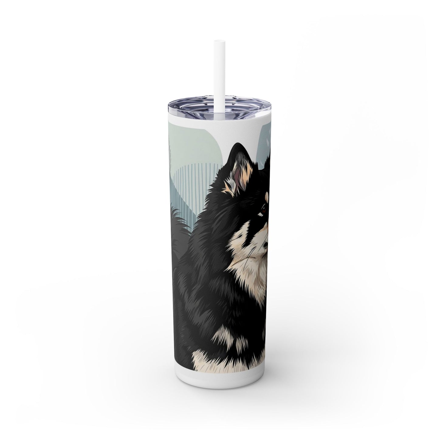 Swedish Lapphund Skinny Tumbler with Straw, 20oz