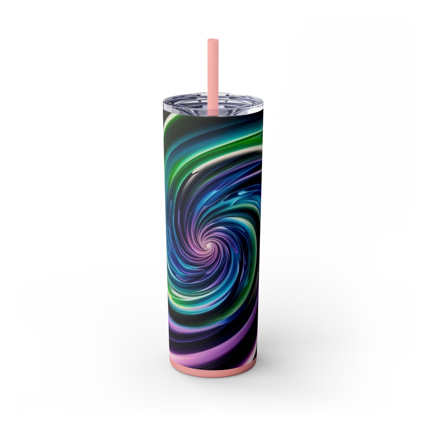 Optical Illusion Skinny Tumbler with Straw, 20oz