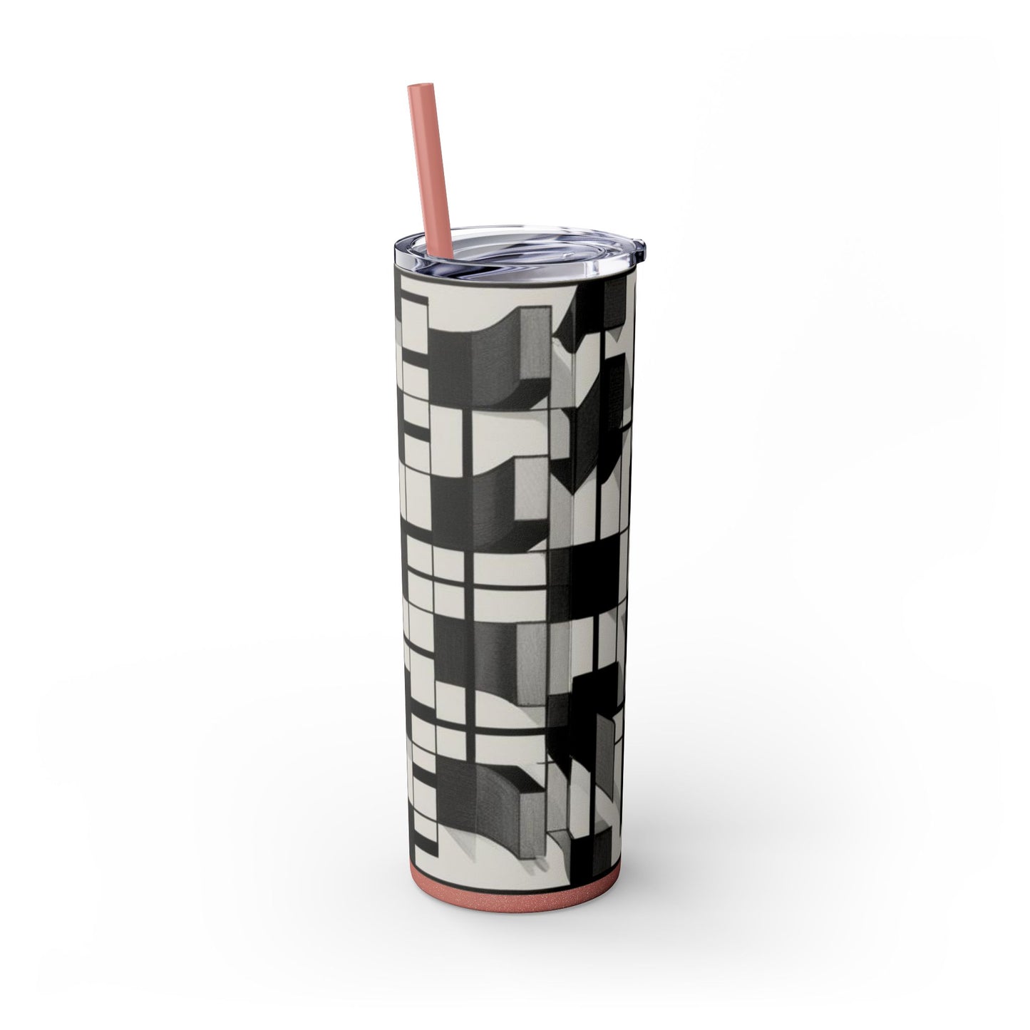 Optical Illusion Skinny Tumbler with Straw, 20oz