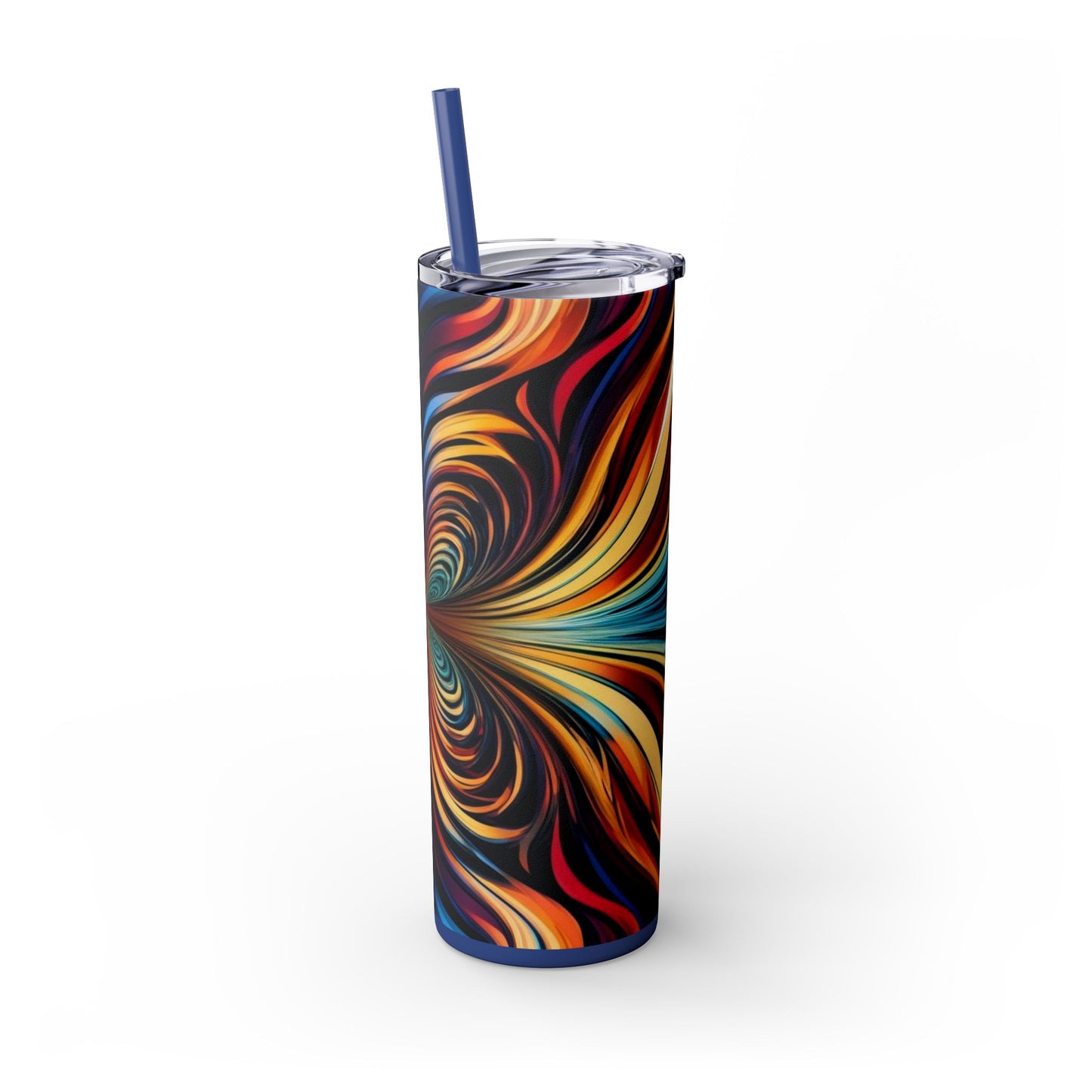 Optical Illusion Skinny Tumbler with Straw, 20oz