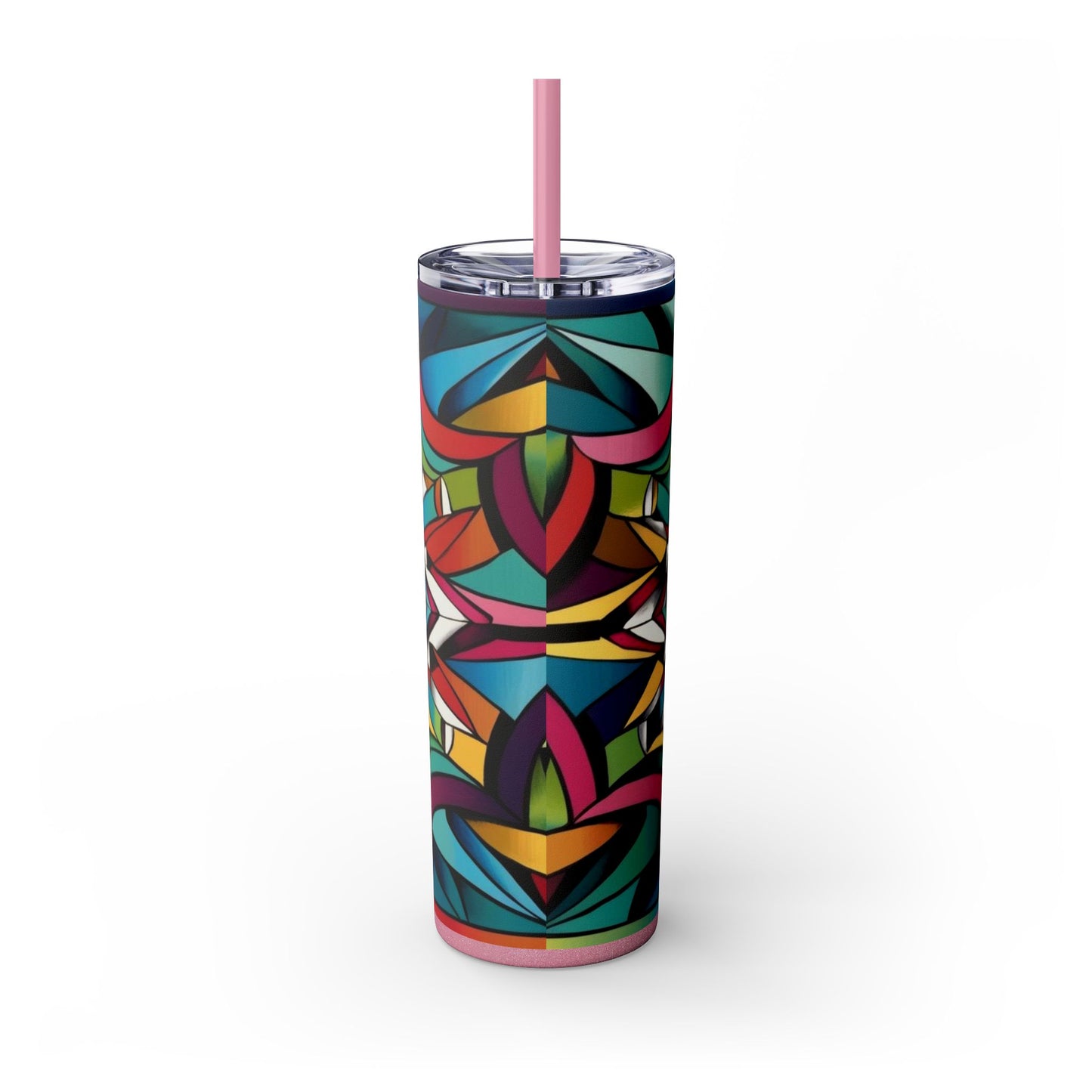 Optical Illusion Skinny Tumbler with Straw, 20oz