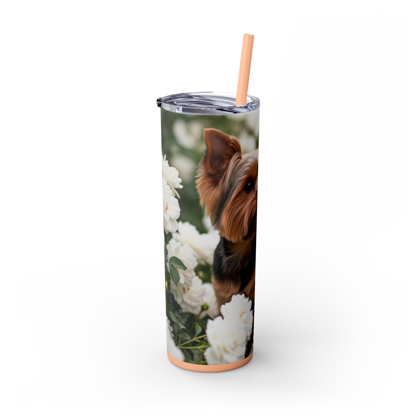 Yorkshire Terrier Skinny Tumbler with Straw, 20oz