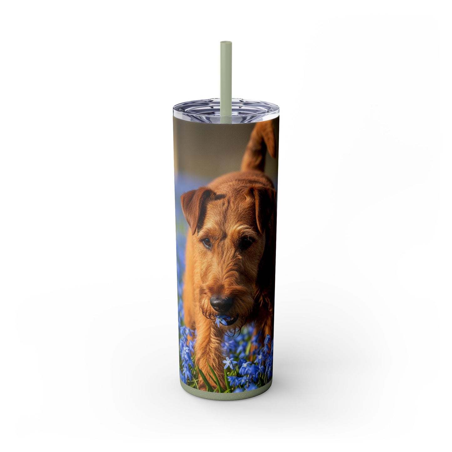 Irish Terrier Skinny Tumbler with Straw, 20oz