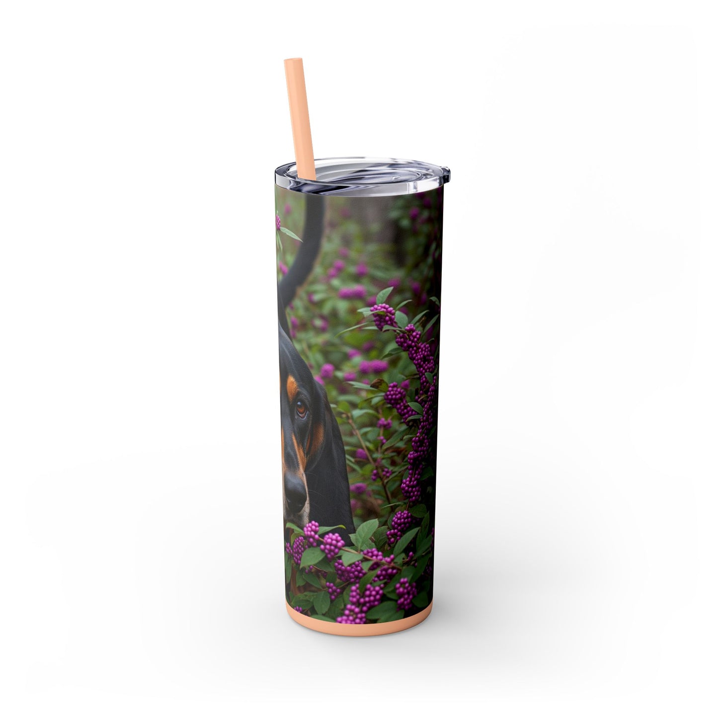 Black and Tan Coonhound Tumbler with Straw, 20oz