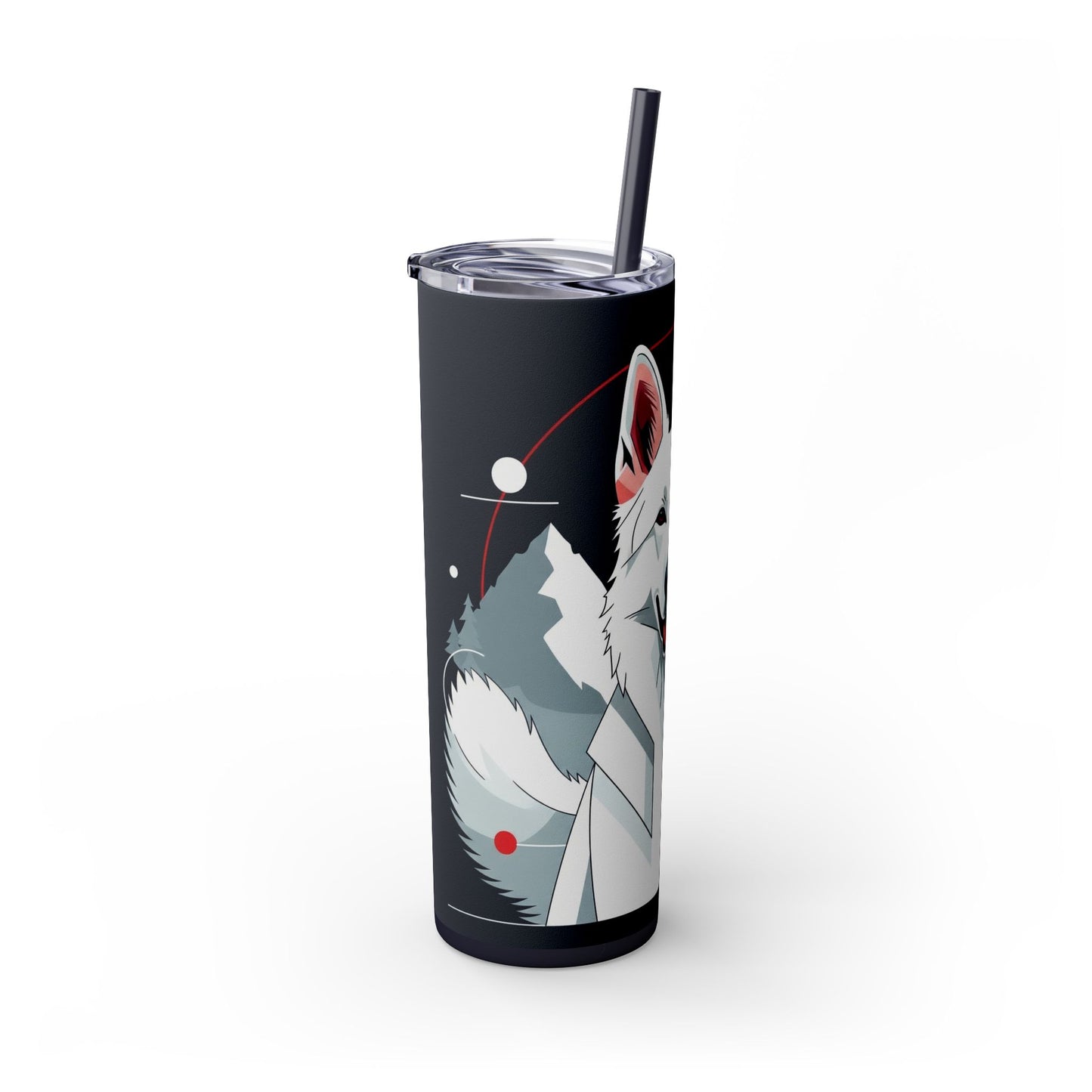 White Swiss Shepherd Dog Skinny Tumbler with Straw, 20oz