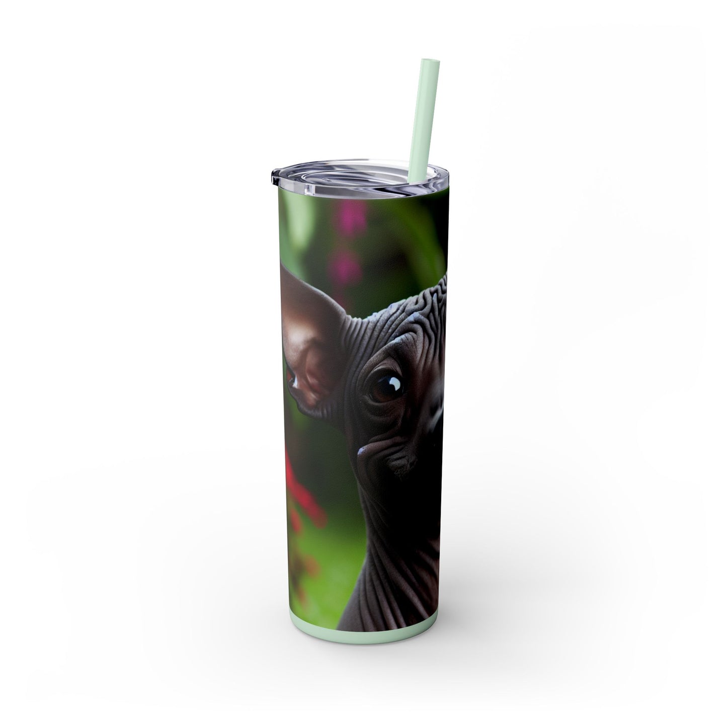 Peruvian Hairless Dog Skinny Tumbler with Straw, 20oz
