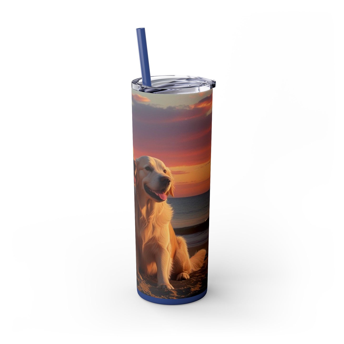 Golden Retriever Love Skinny Tumbler with Straw, 20oz